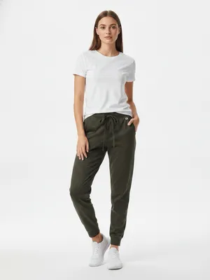 Gap GapFit Brushed Tech Jersey Joggers Dark Olive Loungewear Workout Small thumbnail 2