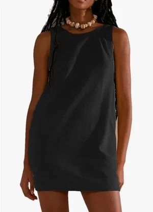 Amazon Black Linen Mini Dress thumbnail 1