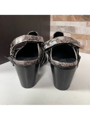 Rebels Vegan Leather Slingback Mule Reptile Snake Print Gray Slipons Sz 7.5 NWT thumbnail 7
