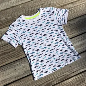 White And Blue Shark Animal Graphic Tee thumbnail 1