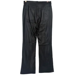 Pistola Stevie High Rise Wide Leg Pants Slate Black Faux Vegan‎ Leather Size 28 thumbnail 4