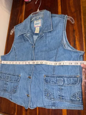 Vintage Jean Jacket Cropped Pockets cottagecore granny sleeveless vest thumbnail 7