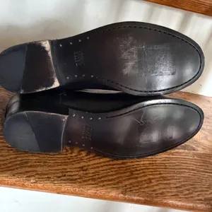 Frye Melissa Chelsea Black Leather Ankle Boots 6B 3475453 Stacked Heel thumbnail 5