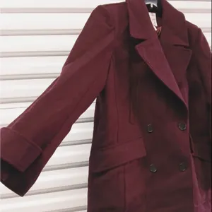 $238 Avec Les Filles Womens Coat XL Burgundy Wool Blend Double Breasted Jacket thumbnail 8