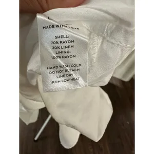 NWT Lulus White Linen-Blend Tiered Tie-Strap‎ Mini Dress - Size Large thumbnail 6
