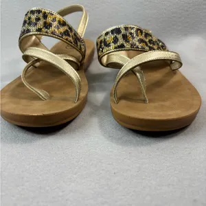 Daisy Fuentes JOLIEN 9 Gold and Tan Leopard Sandals thumbnail 2
