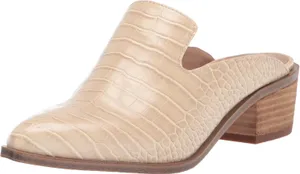 NIB Chinese Laundry 7.5 Marnie Sky Croco Beige Slip On Heeled Pointed Toe Mules thumbnail 1