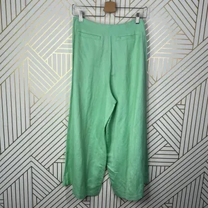 Hunter Bell Chase Culotte Wide Leg Pants in Mint Green Linen Size US 0‎ thumbnail 8