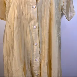 New Ontre Maxi Shirtdress Sz M Butter Yellow Dress Short Sleeves thumbnail 3