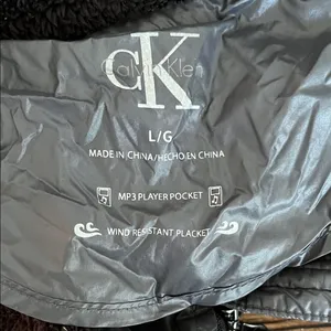 Calvin Klein Black and Gray Duck Down Filled Full Zip Puffer Vest - Size Large thumbnail 14