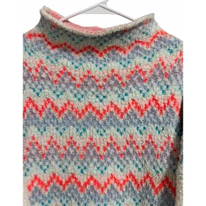 ANTHROPOLOGIE Pilcro Selene Sweater Neon Fair Isle Print Women's Size‎ Medium thumbnail 3