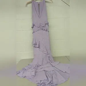 La Femme New Sz Xs 0/3 Ruffle Maxi long Dress Let Me Be forever that girl purple thumbnail 4