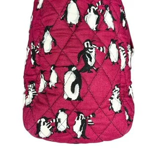 Vera Bradley‎ Quilted Playful Penguins Turnlock Tote Bag Crimson Red Retired thumbnail 12