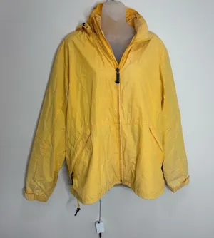 GAP Yellow Hooded Windbreaker zip up rain jacket coat size medium thumbnail 1
