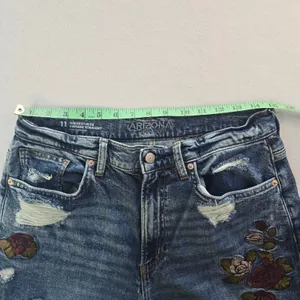 Arizona Jean Co Highest-Rise Vintage Straight Floral‎ Embroidered Jeans 11 thumbnail 6