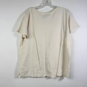 Fresh Produce Womens XL Cream Cotton Short‎ Sleeve T-Shirt Made in USA thumbnail 2