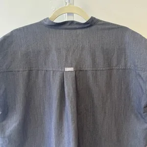 FIGS Rafaela Oversized Scrub Tops for Women Mandarin Collar Shirttail Hem Gray M thumbnail 5