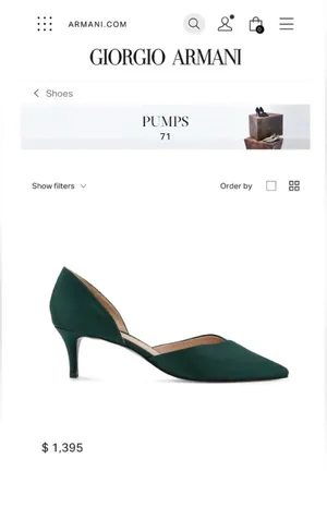 Giorgio Armani Green Pumps Short Heels Women Shoes Size 8.5 / Preowned thumbnail 15