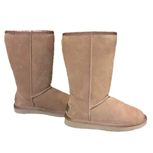 Ausland Women's Snow tall Boots Sz 5.5 US chestnut Fur Lined Winter Sheepskin thumbnail 2