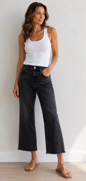 Reclaimed Vintage Inspired Womens High Rise Flared Raw Hem Jeans Washed Black 29 thumbnail 1