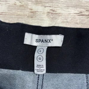 SPANX High-Waisted Pull-On Wide Leg Denim Jeans Pants Size Large Dark Wash thumbnail 5