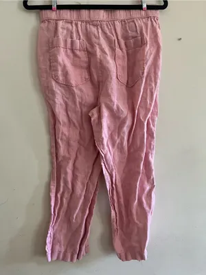 Jones New York Pink 100% Linen Straight Leg Pants Medium Pink Coastal Beach thumbnail 4