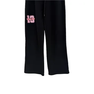White Fox Boutique Lucky 13 Graphic Wide Leg Sweatpants Black Pink Size XS thumbnail 3