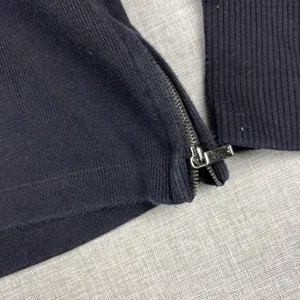 Lauren Ralph Lauren Sweater Womens S Black Cotton Hooded V Neck Side Zip Knit thumbnail 3