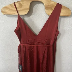 NEW Lulus‎ Satin Wrap Maxi Dress Size XL Rust Sleeveless Bridesmaid Formal thumbnail 5