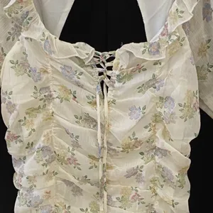 Storia Floral Mesh Ruched Off Shoulder Mini Dress‎ - M NWT thumbnail 4