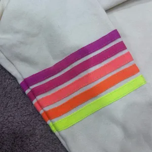 Aviator Nation Vintage White Set Neon 5 Stripe Rugby Sweatshirt and Sweatpants thumbnail 6