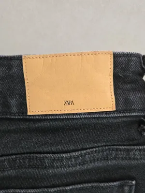 Zara Black Flared Jeans with Distressed Frayed Hem Size 2 thumbnail 7