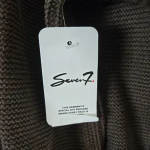 Seven7 Womens Cardigan Sweater Large Brown Oversized Open Front Cotton Knit NWT thumbnail 5