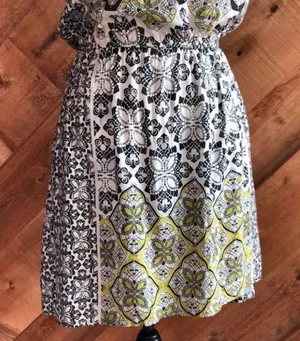 O’Neill Boho Strapless Sun Dress Black Yellow Medium thumbnail 3
