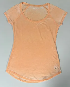 Guess Orange Pastel Burnout Short Sleeve T-Shirt Top Blouse Tee Size XS ✨ thumbnail 1
