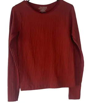 Bella Seamless Women's Size Medium Rust Orange Shapewear‎ Long Sleeve Top thumbnail 1