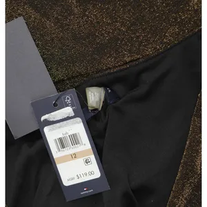 NWT Tommy Hilfiger Puff Sleeve Ruched Dress A4IK118E Bronze Brown / Black 12 thumbnail 7