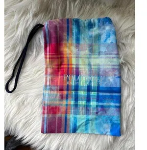 Polos Golf Ralph Lauren Drawstring Bag - Colorful Plaid Design thumbnail 1
