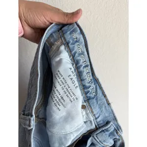 American‎ Eagle Jeans Women's 12 90s Low Rise Skinny Kick Stretch Denim Raw Hem thumbnail 14