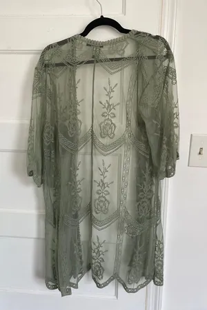 Lace Kimono Green thumbnail 1