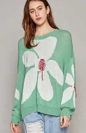 POL Flower Pullover Sweater size Medium thumbnail 1