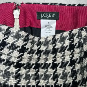 J. Crew Black & White Wool Houndstooth Tweed Mini Skirt Women’s Size XS 2 thumbnail 6