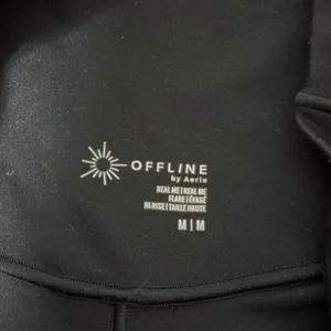 OFFLINE Aerie Real Me Crossover Flare Leggings Women M Black High Rise Yoga Y2K thumbnail 3