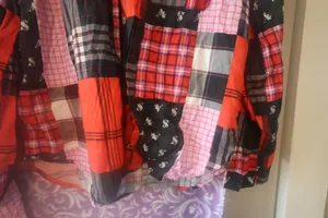 Victoria's Secret modal blend patchwork pj pajamas set in red and black size medium. thumbnail 5