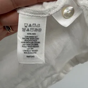 Rachel Zoe White 100% Linen Button Front Blouse Long Sleeve Top Womens Medium‎ thumbnail 5