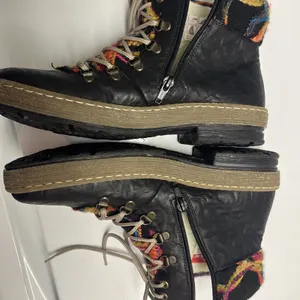 Rieker Felicitas Black Leather Ankle Boots Women 41/9 Sherpa Lined Lace-up thumbnail 10