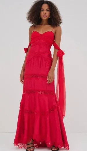 For Love and Lemons Rita Dress in Red XL thumbnail 1