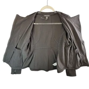 Athleta Moto Style Zip Front Jacket‎ Quilted Black Athletic Casual Wear M Grunge thumbnail 3