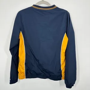 Champion Navy Pullover Windbreaker‎ Jacket V-Neck Yellow Trim Size S Gorpcore thumbnail 9