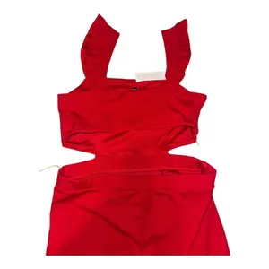 Mm Mm Mm Red Wide Leg Sleeveless Pants Jumpsuit, Womens‎ XL thumbnail 4